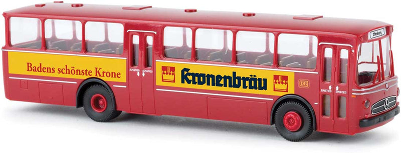1957-1971 Mercedes-Benz O 317 K Intercity Bus - Assembled -- German Federal Railroad DB (red, German Lettering, yellow Kronenbrau Ads)