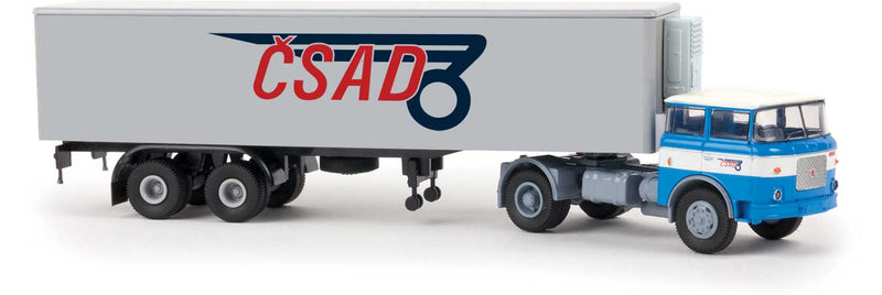 1957-1987 Skoda-LIAZ 706 Tractor with Reefer Trailer - Assembled -- CSAD (blue, white, red, black, gray, German Lettering)