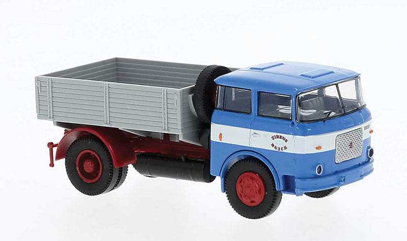 1974 Skoda-LIAZ 706 Low-Side Truck - Assembled -- Circus Busch (blue, red, white, gray, German Lettering)