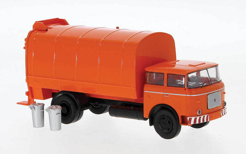 1970 LIAZ Garbage Truck with 2 Trash Cans - Assembled -- Red