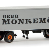Mercedes-Benz LPS 1620 Semi Tractor w/Van Trailer - Assembled -- Monkmoller (gray, orange, black, German Lettering)