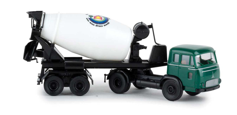 1964 Magirus Pluto Cement Mixer Truck - Assembled -- Beton (green, white, black, German Lettering)