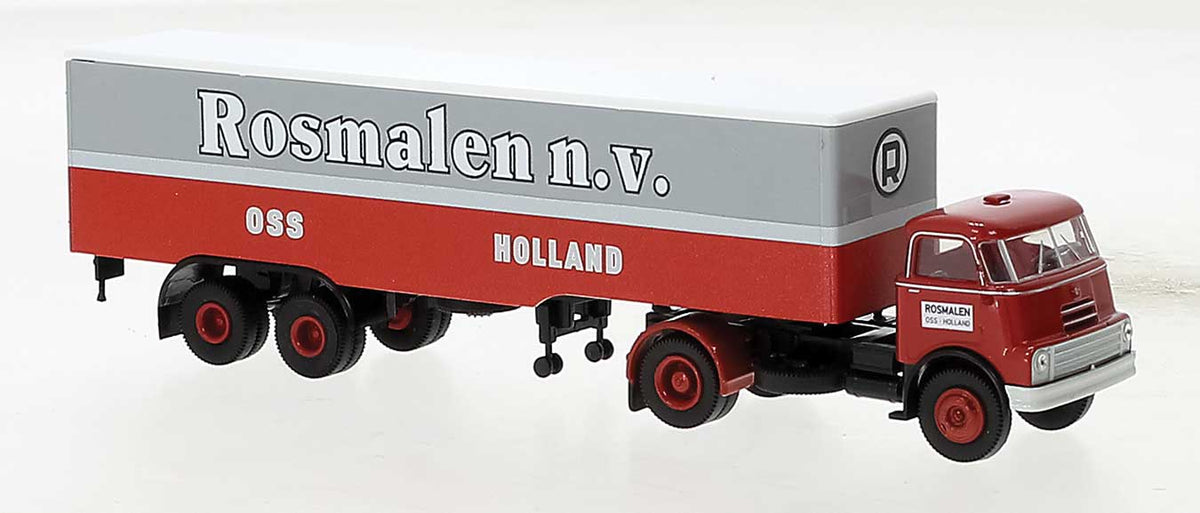 DAF DO 2000 Semi Tractor w/Van Trailer - Assembled -- Rosmalen (red, white, gray, Dutch Lettering)
