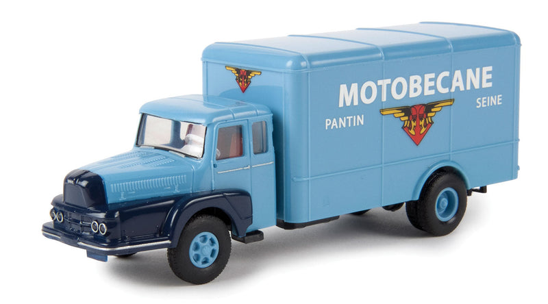 1954 Unic ZU 122 Truck w/Rounded Box Body - Assembled -- Motobecane (2-Tone Blue, white, French Lettering)