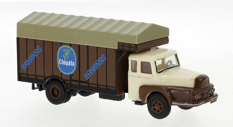 Unic ZU 122 Truck with Cage Body and Tarp Cover - Assembled -- Chiquita (cream, brown)