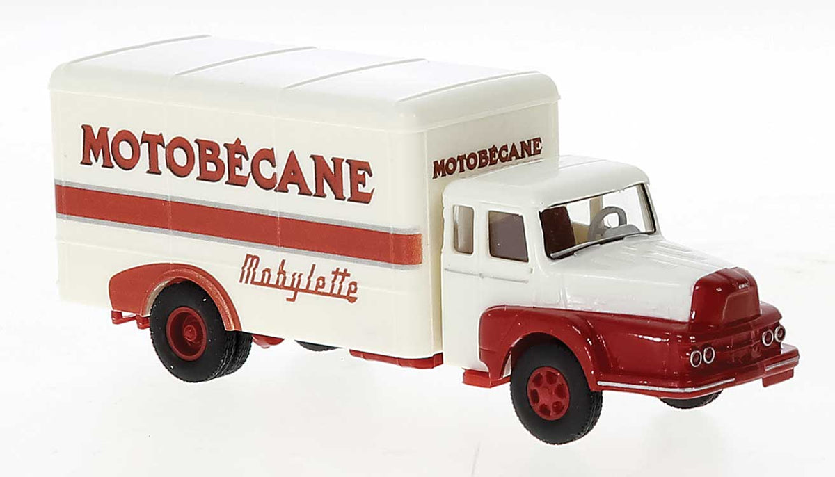 1954 Unic ZU 122 Truck w/Rounded Box Body - Assembled -- Motobecane (white, red, French Lettering)