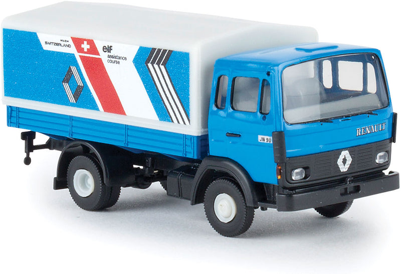 1970s Renault JN 90 Cab-Over Box-Body Delivery Truck - Assembled -- Equipe Switzerland (blue, white, red, German Lettering)
