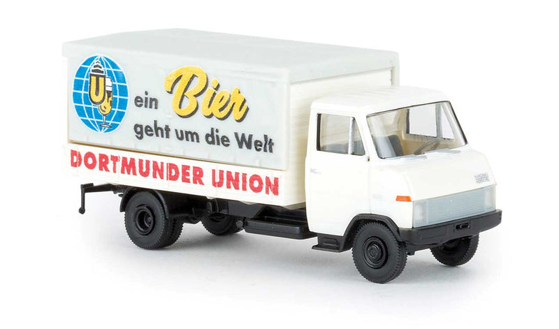 1967-1974 Hanomag-Henschel F 55 Low-Side Delivery Truck - Assembled -- Dortmunder Union (white, blue, red, (German Lettering)