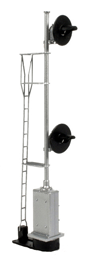 Union Switch & Signal H-2 Searchlight Signal Assembled w/Red/Yellow/Green LEDs -- Dual Head Block Signal w/Large Base, Platform Ladder