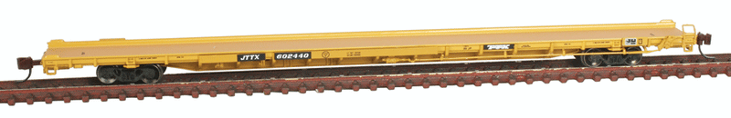 ACF F89-J 89' Flatcar w/Bulk/Pipe Riser Details - Ready to Run -- Trailer Train JTTX #602440 (yellow, black; TTX Logo)