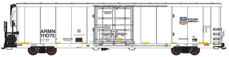 TrinityRail(R) 64' Modern Reefer w/Carrier Reefer Unit - Ready to Run -- Union Pacific ARMN #111095 (white, blue, Building America Logo)