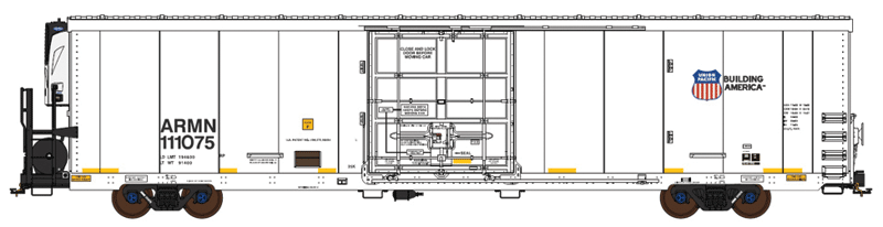 TrinityRail(R) 64' Modern Reefer w/Carrier Reefer Unit - Ready to Run -- Union Pacific ARMN #111280 (white, blue, Building America Logo)