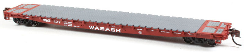 GSC 60' Flatcar - Ready to Run -- Wabash #406 (As-Delivered Scheme, Boxcar Red)