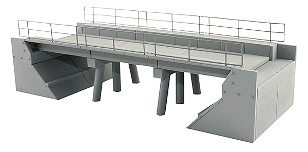Concrete Segmental Bridge, Single Track, Plastic Kit -- Set A - Ends & Segments