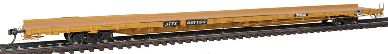 ACF F89-J 89' Flatcar w/Bulk/Pipe Riser Details - Ready to Run -- Trailer-Train JTTX #601153 (yellow, black; TTX Logo)