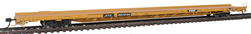 ACF F89-J 89' Flatcar w/Bulk/Pipe Riser Details - Ready to Run -- Trailer-Train JTTX #601230 (yellow, black; TTX Logo)
