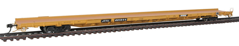 ACF F89-J 89' Flatcar w/Bulk/Pipe Riser Details - Ready to Run -- Trailer-Train JTTX #601344 (yellow, black, TTX Logo)