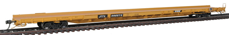 ACF F89-J 89' Flatcar w/Bulk/Pipe Riser Details - Ready to Run -- Trailer-Train JTTX #602273 (yellow, black; TTX Logo)