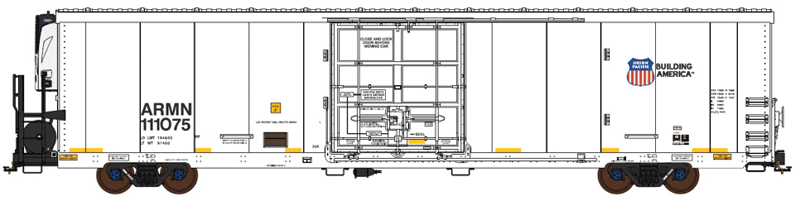 TrinityRail(R) 64' Modern Reefer w/Carrier Reefer Unit - Ready to Run -- Union Pacific ARMN #111177 (white, blue, Building America Logo)