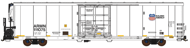 TrinityRail(R) 64' Modern Reefer w/Carrier Reefer Unit - Ready to Run -- Union Pacific ARMN #111183 (white, blue, Building America Logo)