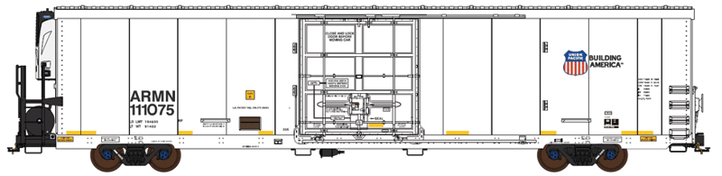 TrinityRail(R) 64' Modern Reefer w/Carrier Reefer Unit - Ready to Run -- Union Pacific ARMN #111343 (white, blue, Building America Logo)