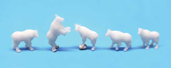 Unpainted 3D-Printed Figures -- Mountain Goats (Assorted) pkg(5)