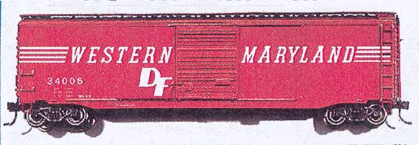 Blueprint Series 50' AAR Single Door Boxcar w/8' Door & Riveted Sides -- Western Maryland (Oxide Red, speed lettering)