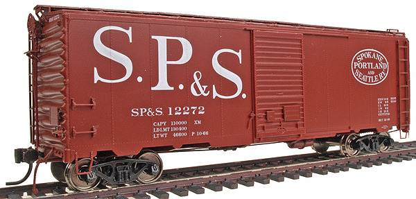 40' Single Door Boxcar 6' Door - Assembled -- Spokane, Portland, & Seattle #2 (large initials)