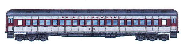 Blueprint Series 80' Single Window Coach - Plastic Kit -- Erie Lackawanna (gray, maroon)