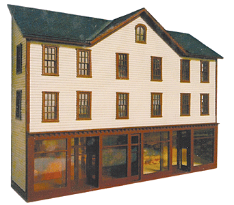 HC's Mercantile Backdrop Building - Laser-Art -- Kit - 7-1/4 x 1-3/4 x 5-1/4" 18.4 x 4.5 x 13.3cm