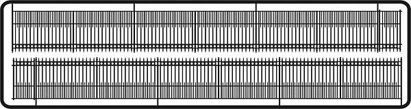 6' Type A Spear Point Fence w/Small Gates - Laser Art -- 12-14" 30.5 - 35.7cm of Etched-Brass Fencing