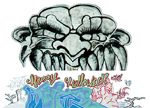 Modern "Tagger" Graffiti Decals -- Set #35 Halloween/Batui
