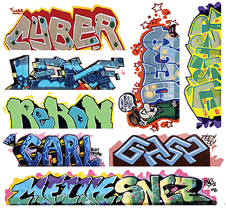Mega Set Modern "Tagger" Graffiti Decals -- #12 pkg(8)