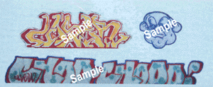 Modern "Tagger" Graffiti Decals -- Set #23 ChooChoo/Face