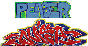 Modern "Tagger" Graffiti Decals -- Set #2 Paeser/Quisp