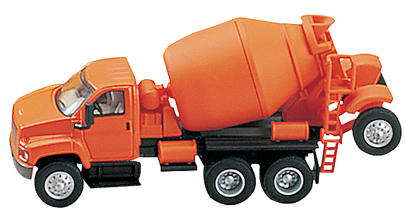 American Construction Equipment - 2003 GMC Topkick 4-Axle Cement Mixer -- Orange Cab & Body