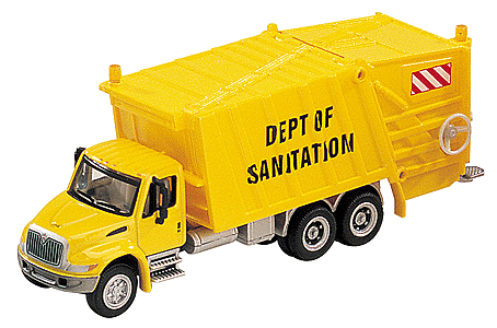 American Trucks - 2001 International 3-Axle w/Garbage Compactor Body -- Yellow Cab & Body
