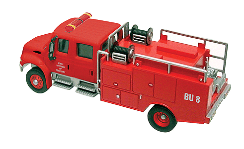 American Trucks - Emergency - International(R) 4300 2-Axle -- Fire Dept. Crew Cab Brush Truck; State Division of Forestry (red, white)