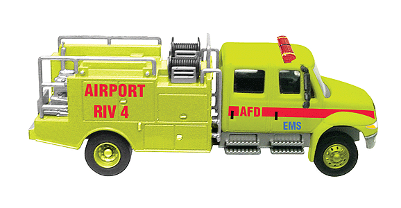 American Trucks - Emergency - International(R) 4300 2-Axle -- Airport Rapid Intervention Vehicle w/Crew Cab (Yellow-Green, red)