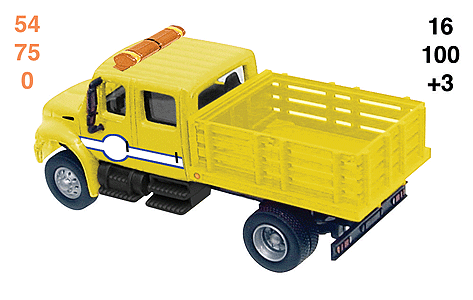 American Trucks - International(R) 4300 2-Axle Crew Cab Open Stake Bed -- Yellow Cab & Body