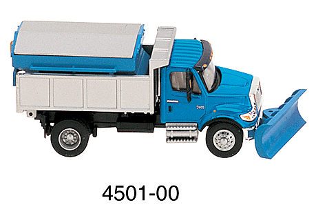 American Trucks - International 7000 2-Axle Snow Plow Dump Truck -- Light Blue Cab & Body
