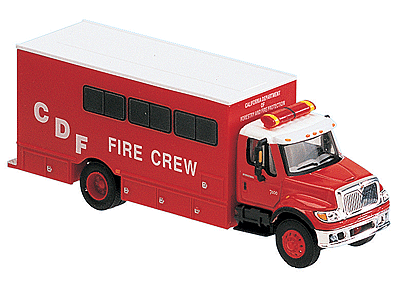 Emergency - Fire Apparatus - International(R) 7000 2-Axle Fire Crew Truck -- California Dept. of Forestry (red w/white roof on cab & body)