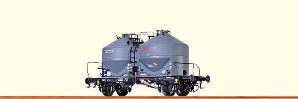 Type Kds 54 Cement Silo Car w/Hand Brake Platform - Ready to Run -- German Federal Railway DB #359 497 (Era III, gray, black)