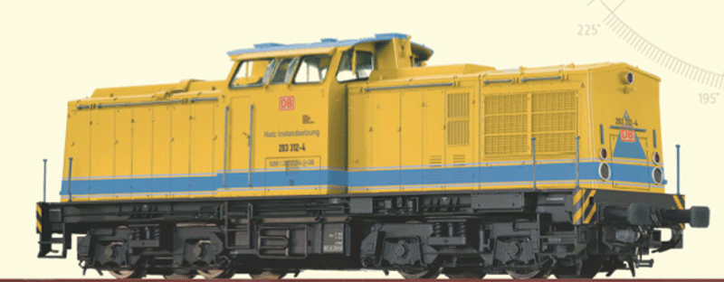V 100 Lisa Diesel - 3-Rail w/Digital -- German Railroad Inc. DB AG #203 312-4 (Era VI, yellow, blue)