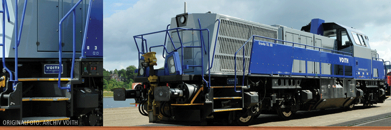 Class BR 265 Voith Gravita 15L BB - 3-Rail w/Sound & Digital -- Voith Demonstrator Scheme (Era VI, gray, blue, black)