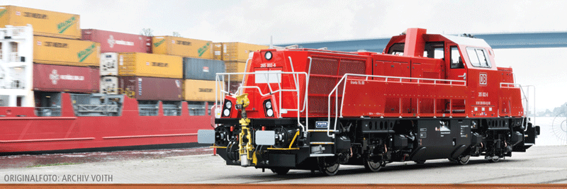 Class BR 265 Voith Gravita 15L BB - 3-Rail AC -- German Federal Railroad DB (Era VI, red, black, gray)