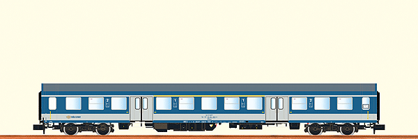 Type Abyz 1st/2nd Class Coach - Ready to Run -- Hungarian State Railway MAV #50 55 31-55 003-4 (Era VI, blue, gray)