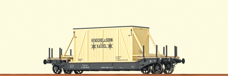 4-Axle Depressed-Center Flatcar w/Crate Load - Ready to Run -- Austrian Federal Railway OBB #525-100 P (Era II, black)