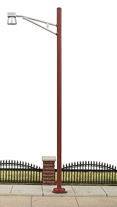 North American-Style Pin Socket System Street Light -- Single-Arm Wood-Mast Street Light