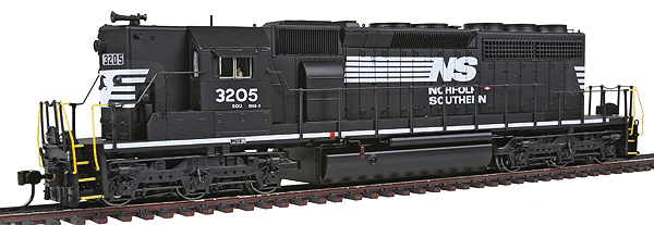 Diesel EMD SD40-2 High Hood, Powered w/Sound, DC, DCC -- Norfolk Southern #3265 (Black Sill w/Plow)